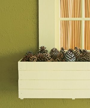 pine cones in window boxes for winter, RealSimple