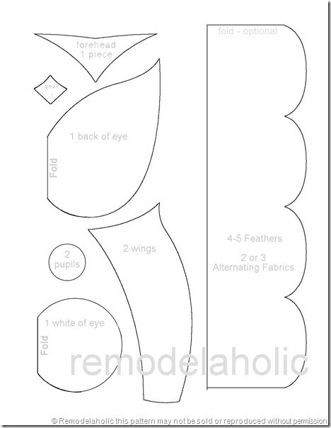 owl pattern pieces