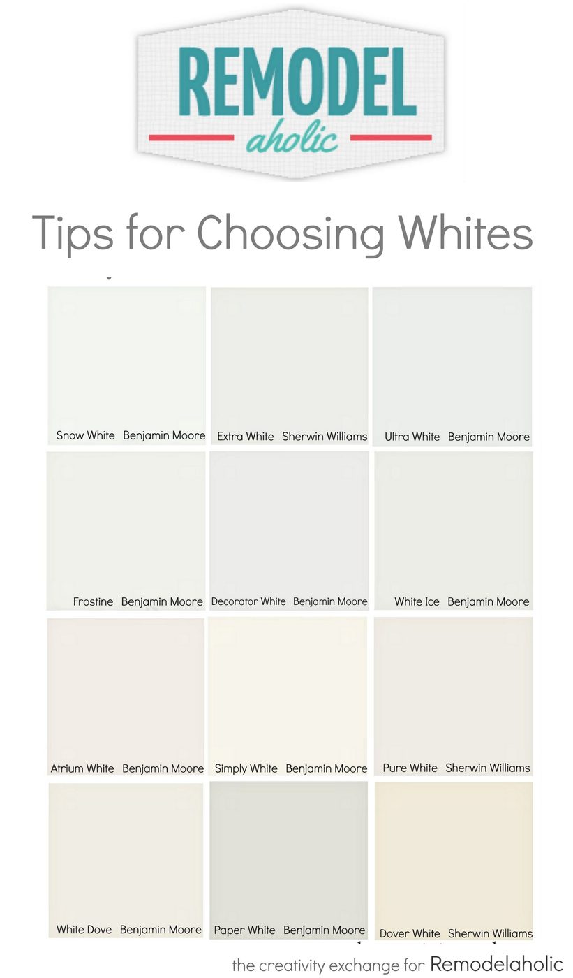 Tricks for easily choosing white paint colors. Bekob