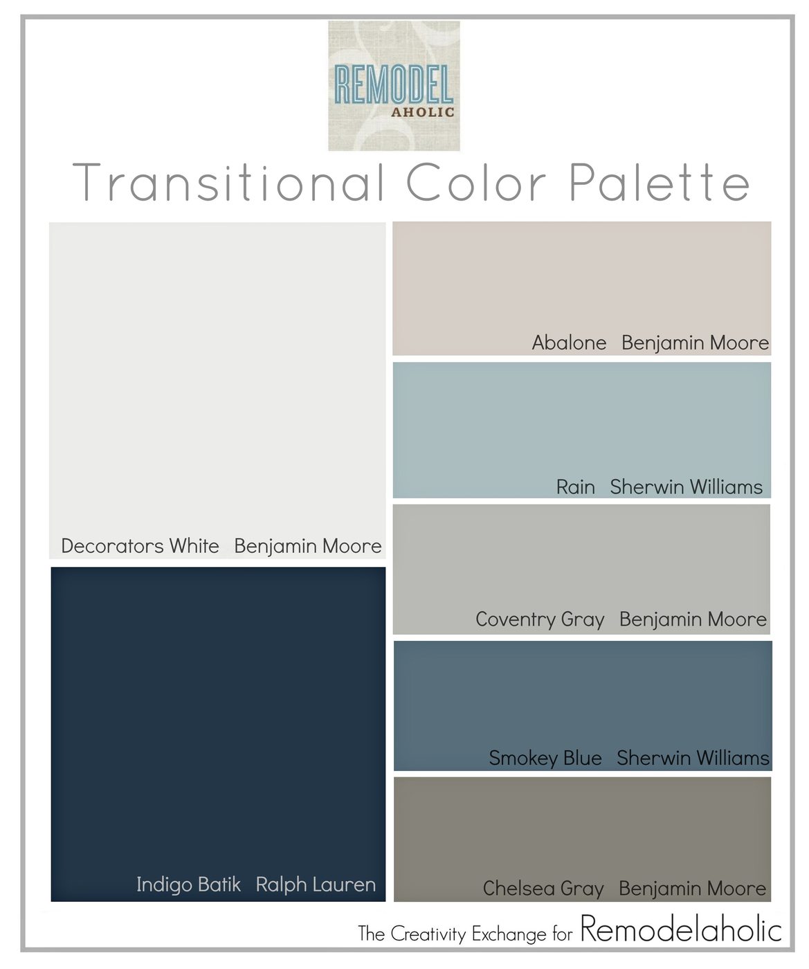 Palette of paint colors that are great for mixing warm and cool tones. Bekob