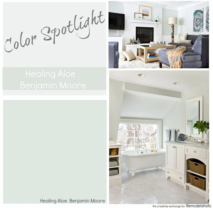 Healing Aloe from Benjamin Moore. A very light gray green blue transitional color. Color Spotlight on Bekob