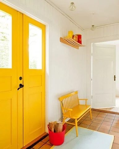 Yellow-Entry Painted Accent Furniture