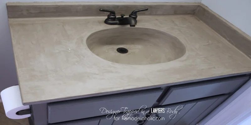 Handmade Concrete Vanity {with integral sink}!