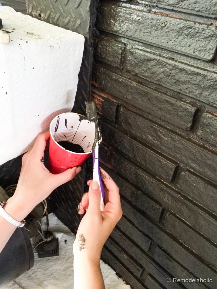 How to paint a brick mantel