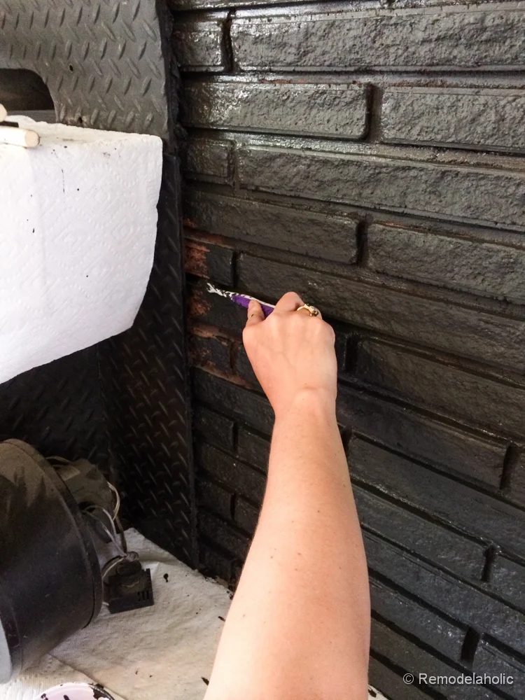 How to paint a brick mantel