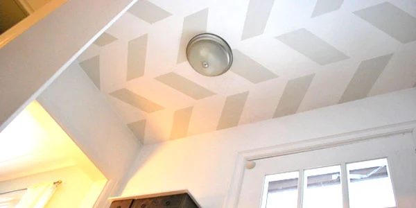 Painted Ceiling Pattern In Entry Hall