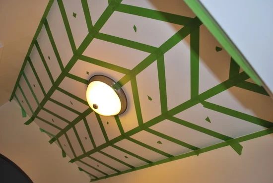 5 Handmade painted pattern on a ceiling, herringbone, by The Sweetest Digs featured on @Bekob