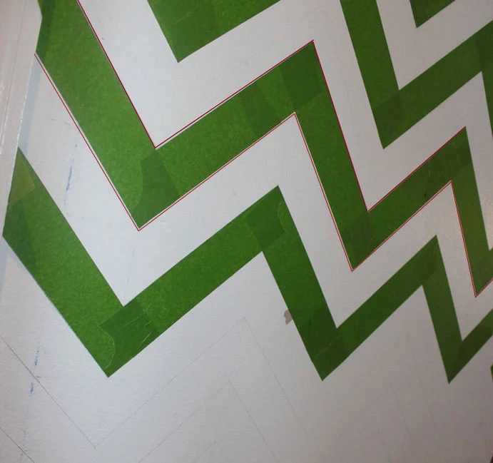 Chrvon stripe painting walkthrough #Chevron #walkthrough #wall (14)