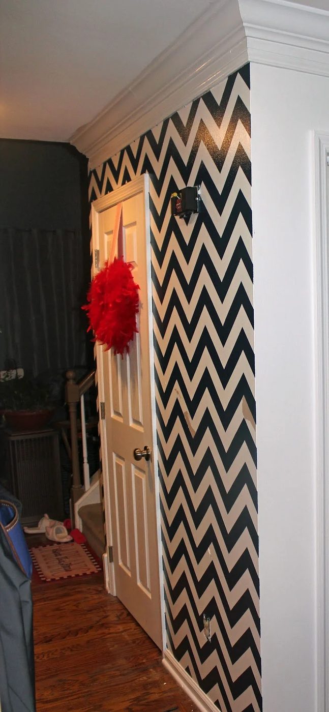 Chrvon stripe painting walkthrough #Chevron #walkthrough #wall (24)