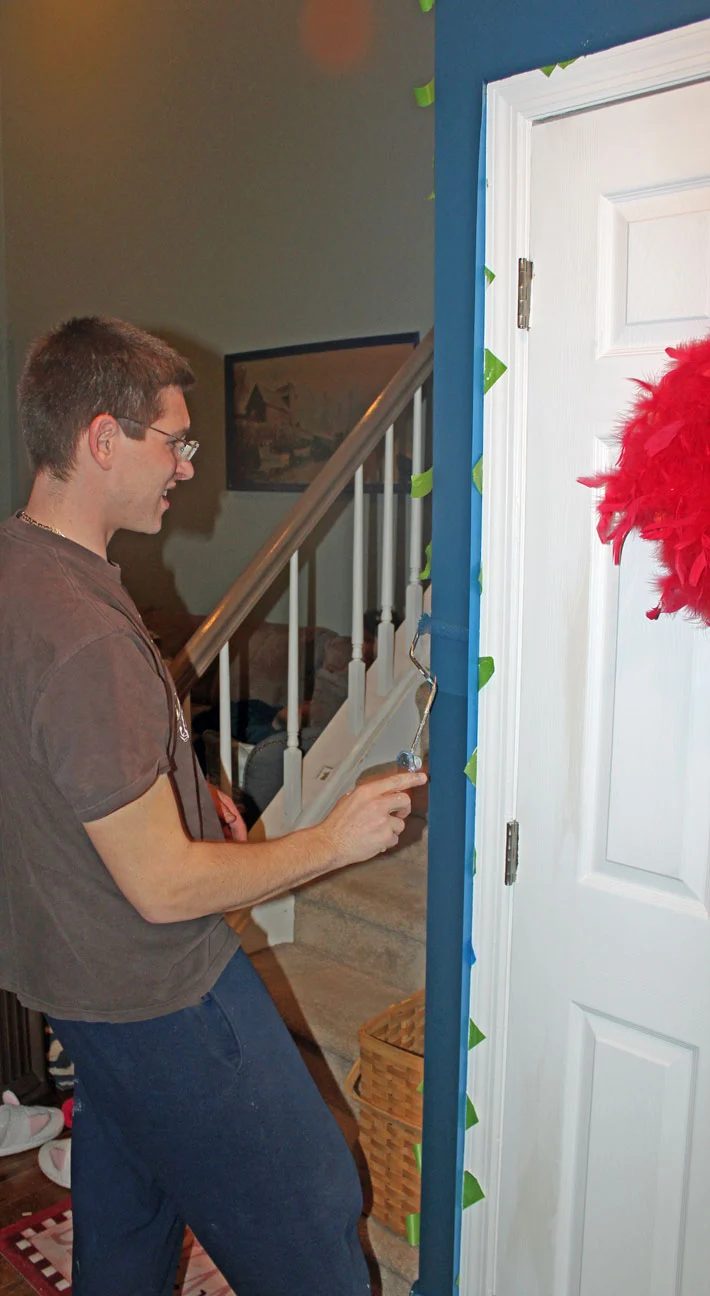 Chrvon stripe painting walkthrough #Chevron #walkthrough #wall (21)