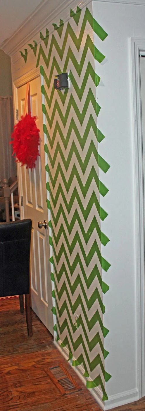 Chrvon stripe painting walkthrough #Chevron #walkthrough #wall (15)