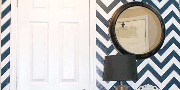 Painted Chevron Striped Wall With Detailed walkthrough