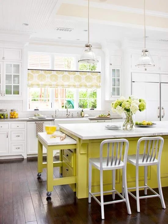 citron painted kitchen island