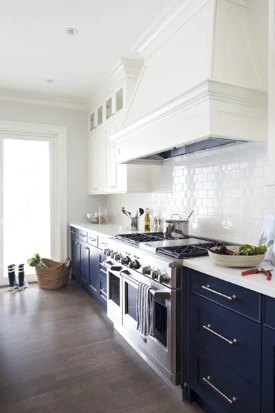 Western Living Magazine navy cabinets