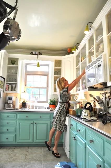 Life in Grace turquoise lower cabinets