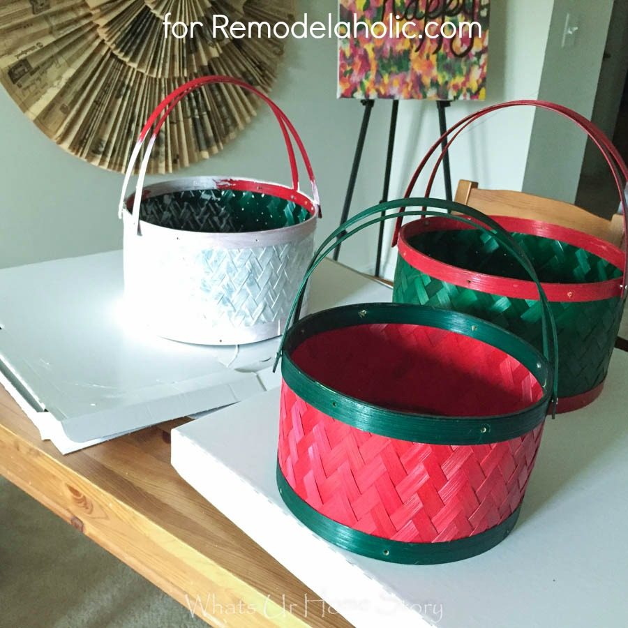 painted storage baskets walkthrough