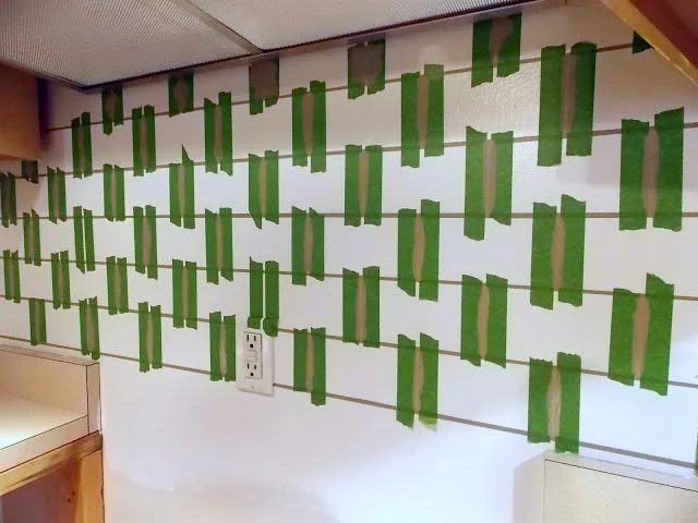 painting subway tile backsplash lines