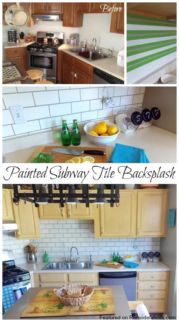 Painted Subway Tile Backsplash walkthrough featured on Bekob