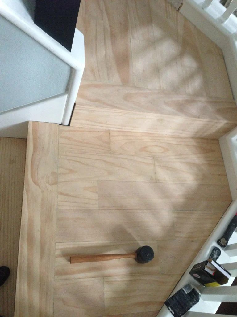 stair remodel landing