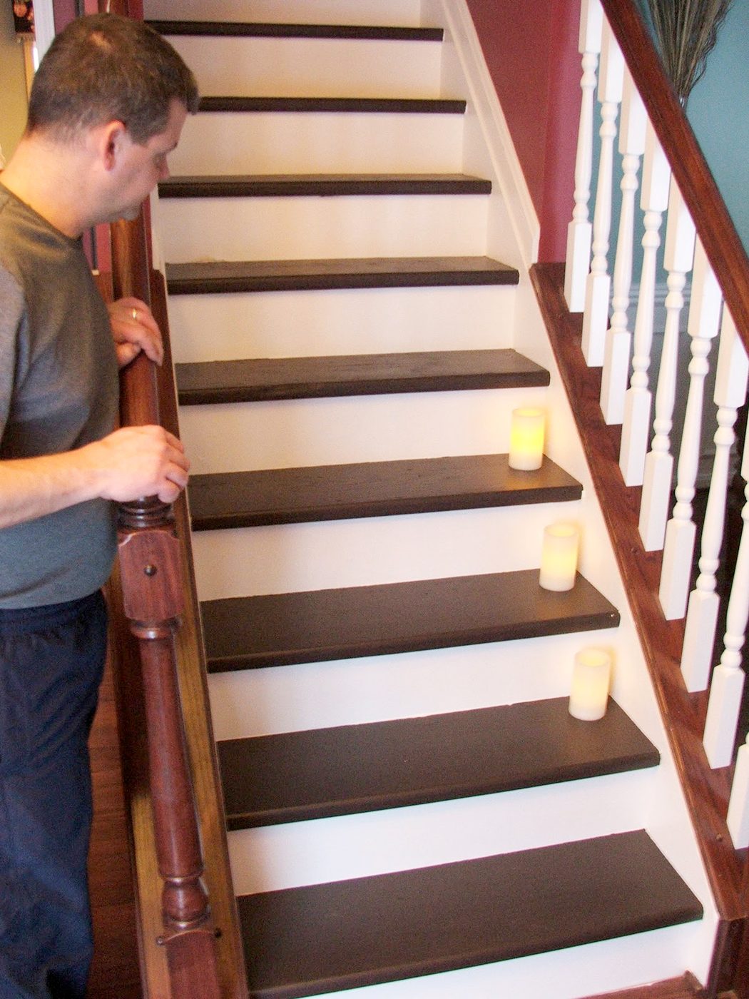wood stair remodel under $100, Cleverly Inspired on Bekob
