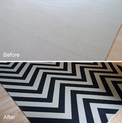 Chevron painted rug