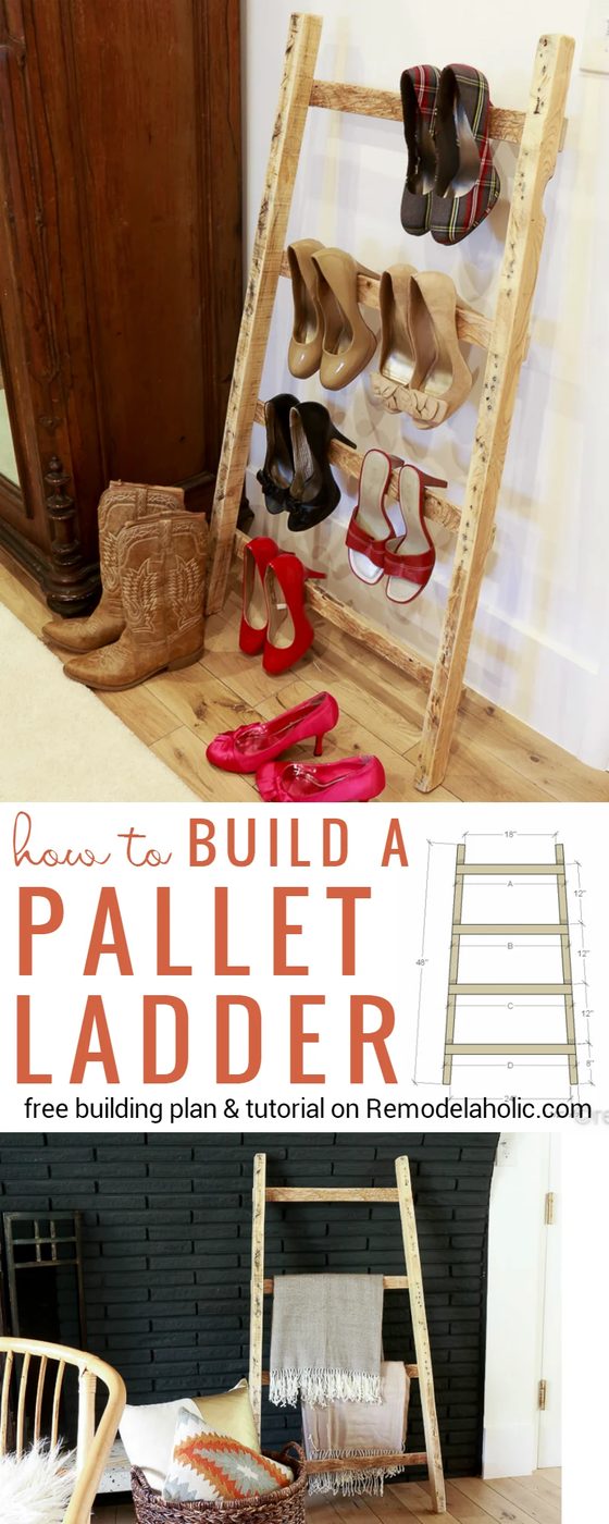 Turn an old shipping pallet into a stylish and straightforward pallet blanket ladder with this straightforward walkthrough. Great storage for quilts or heeled shoes. Full walkthrou
