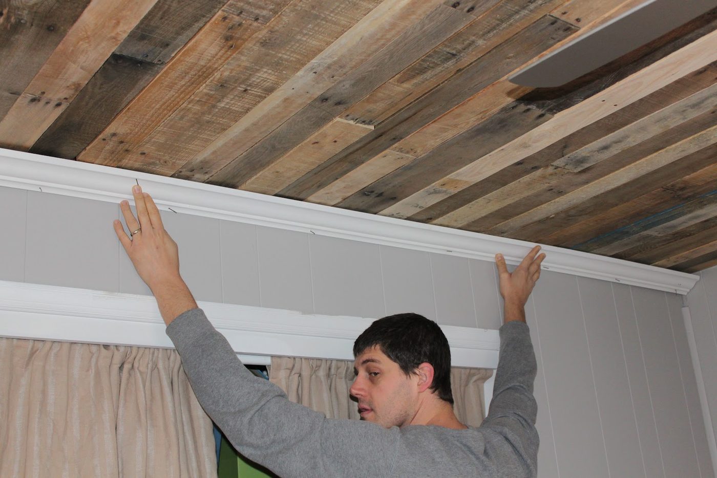 Rustic Wood Ceiling Handmade by Maple Leaves and Sycamore Trees featured on Bekob