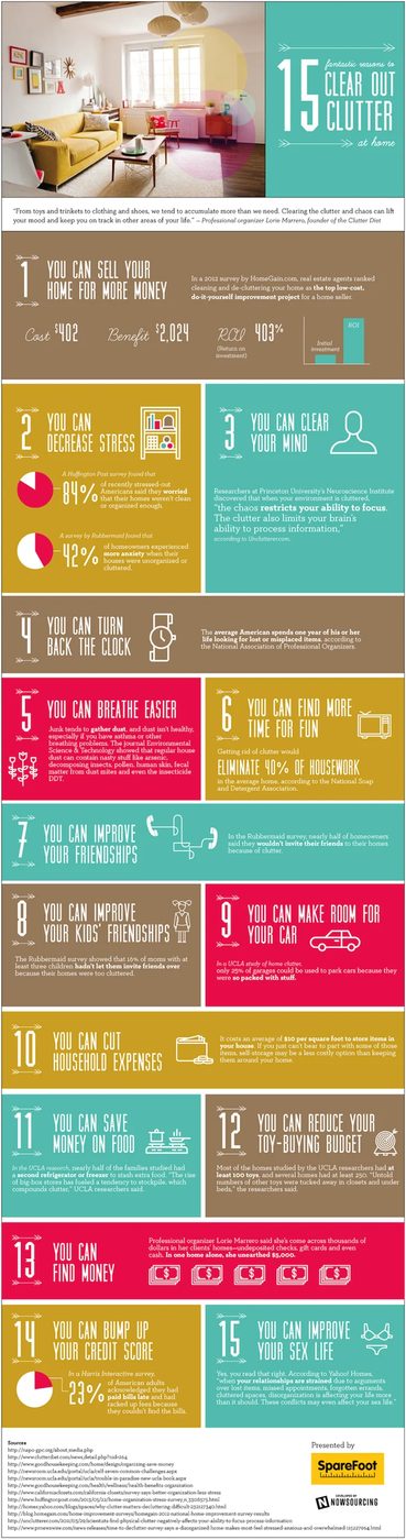 15 tips to clear out clutter-infographic