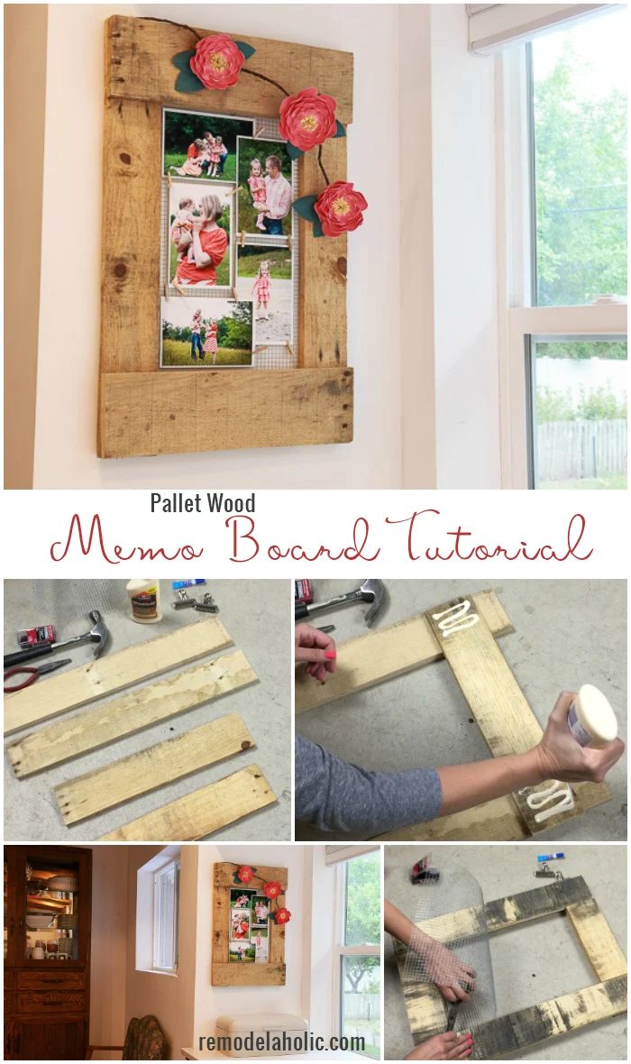clearly straightforward pallet memo board -- well fitted for when you want a rustic touch to your decor but don't have a lot of time, tools, or Handmade know-how (yet!). See more a