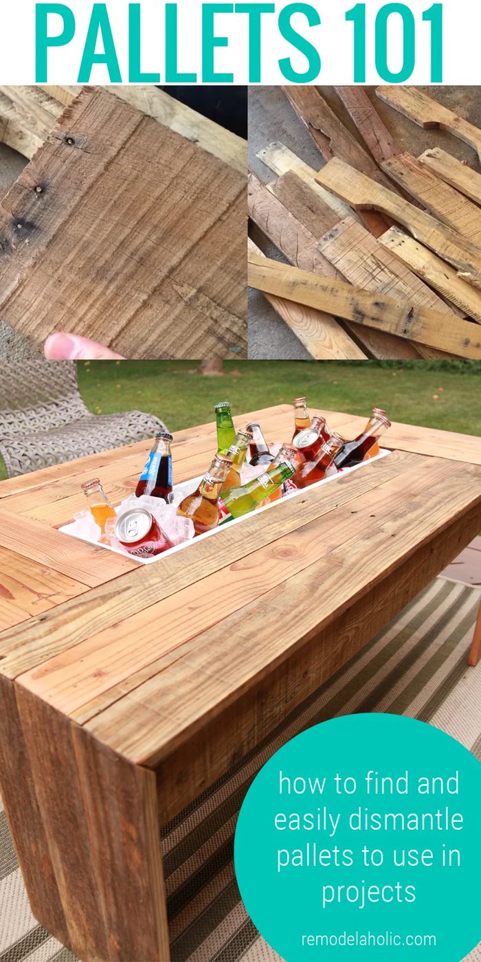 Everything you need to know to choose a good pallet for your next pallet project, plus how to easily take apart a pallet in under 10 minutes!