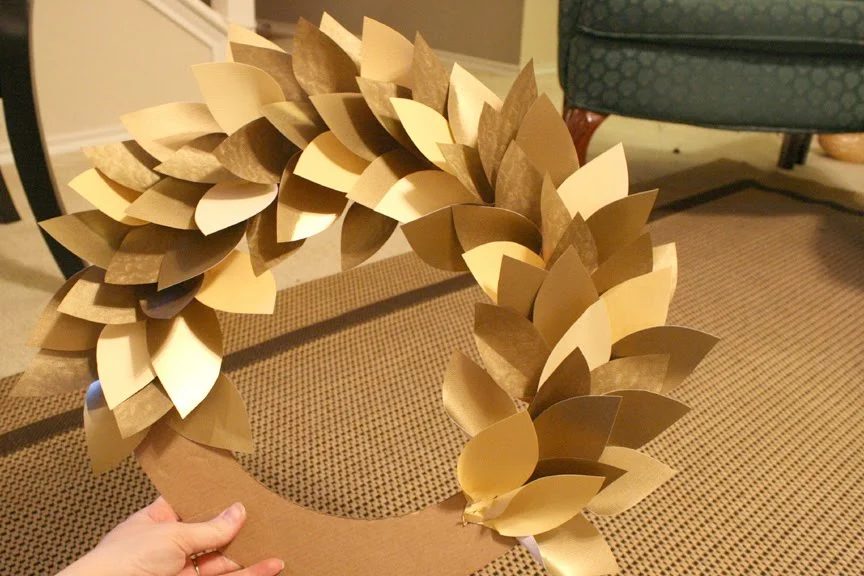 How To Make A Recycled Cardboard Wreath Form And Paper Wreath Handmade Leaves Magnolia For Christmas Decorations, Bekob