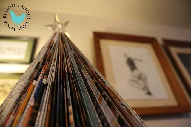 Handmade Paper Christmas Tree from a Magazine (Paper Christmas Decorations; Day 12)