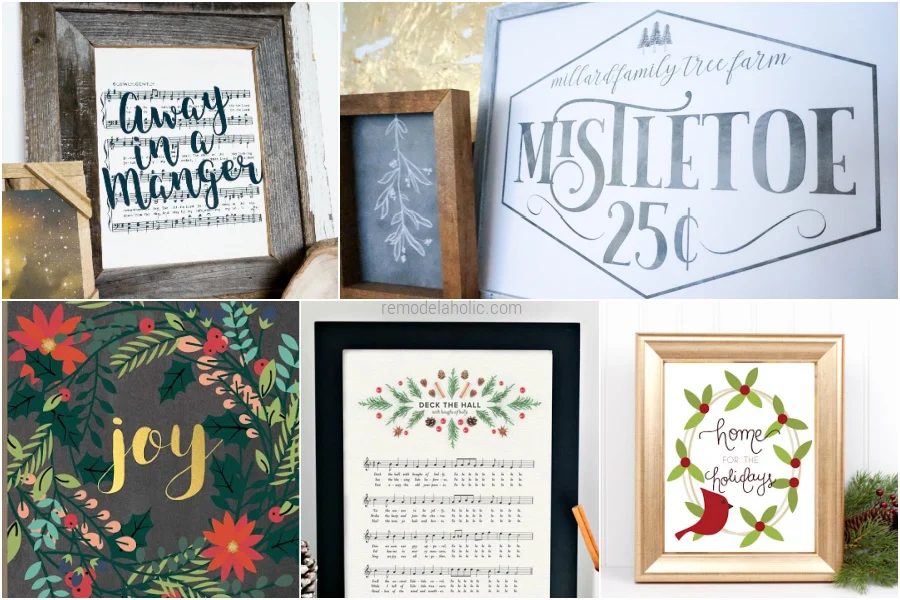 straightforward Christmas Printable Decor Bekob
