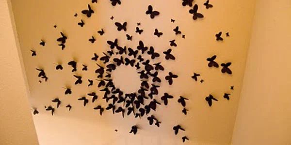 Paper Filter Light & Paper Butterfly Wall Art