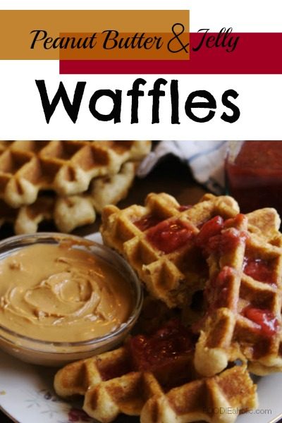 PB&J Waffles | FOODIEaholic.com #recipe #cooking #waffles #peanutbutter #jelly #lunch