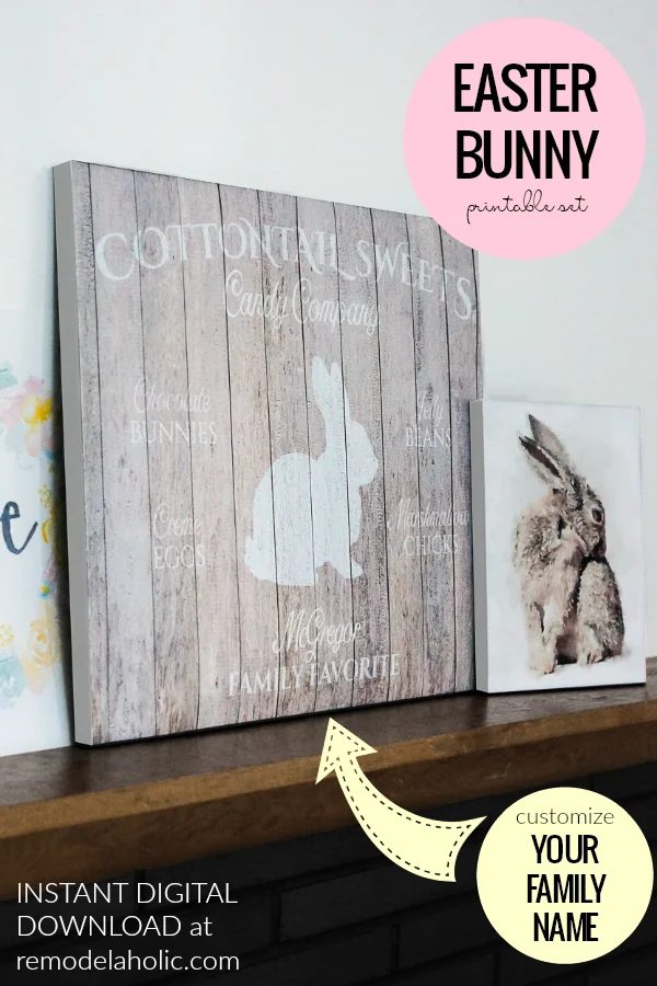This Easter bunny printable art set makes for the well fitted straightforward spring mantel to celebrate Easter and all the new life and growth of spring. | Instant Digital Downloa