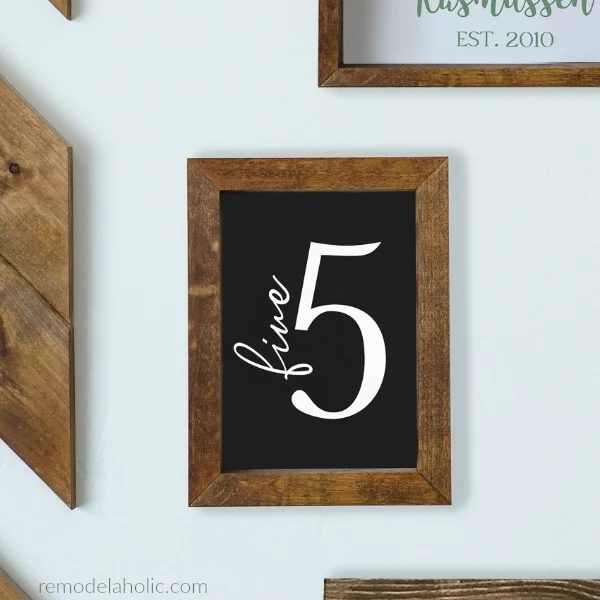 Printable Family Number Sign In Chalkboard Black, Farmhouse Family Gallery Wall, Instant Download #Bekob
