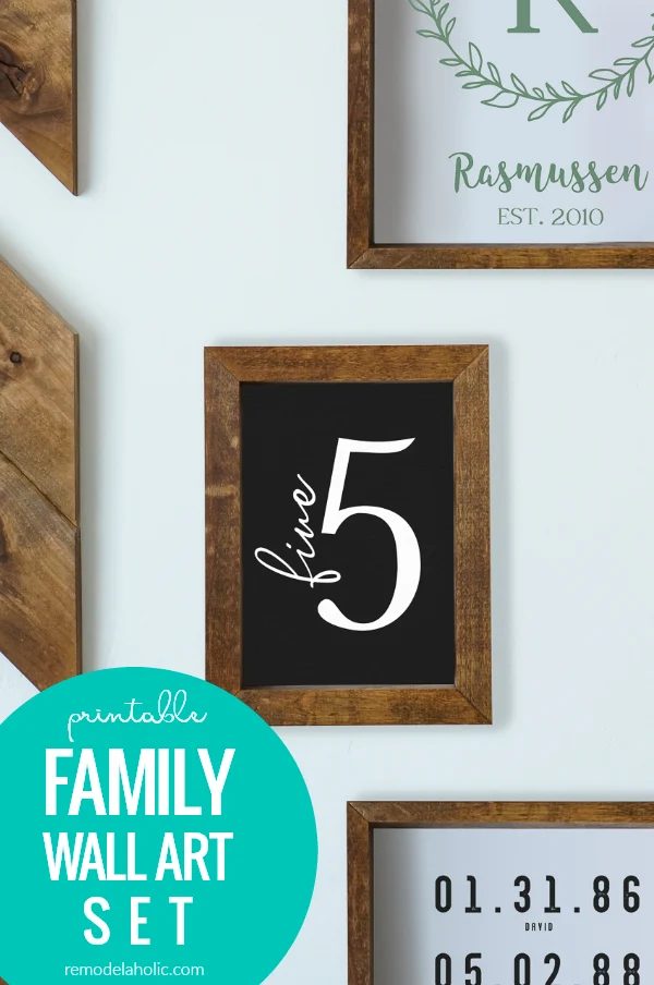 Printable Family Name Number Dates Sign Set, Instant Download #Bekob