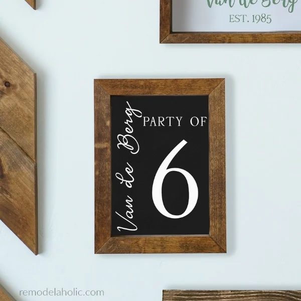 Printable Family Number Sign With Family Name In Chalkboard Black, Editable Custom Name, Instant Download #Bekob