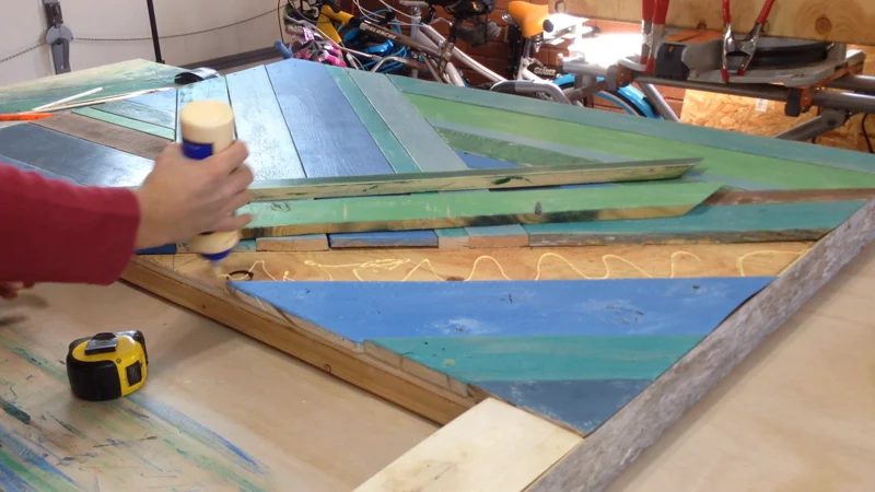 Rustic Pieced Wood Headboard 17