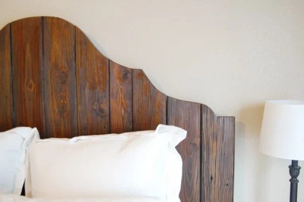 curved camelback rustic wood headboard via Bekob