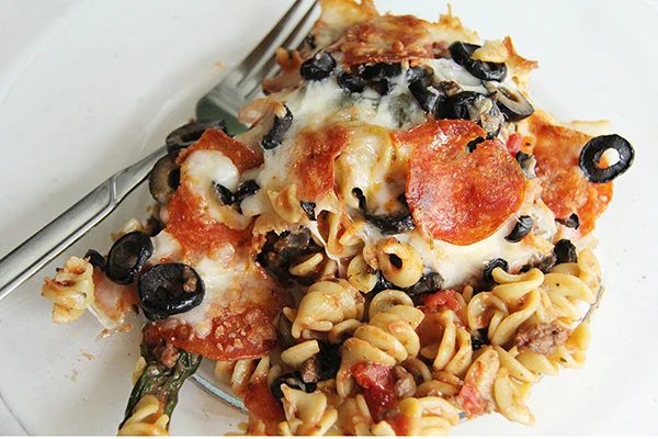 Pizza Pasta Casserole Recipe @Bekob Pizza Pasta Casserole Freezer Meal 4