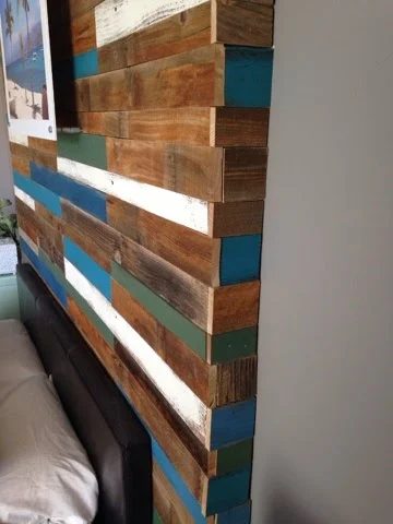 focal wall plank headboard, Pearls Pinstripes and Peanut Butter on Bekob