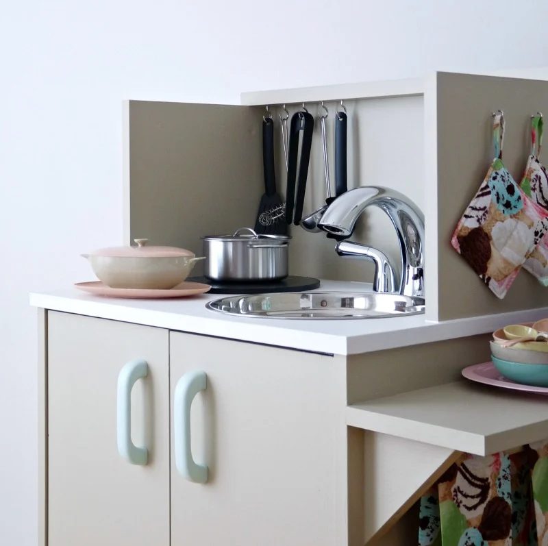 Play Kitchen From Microwave Stand (23)