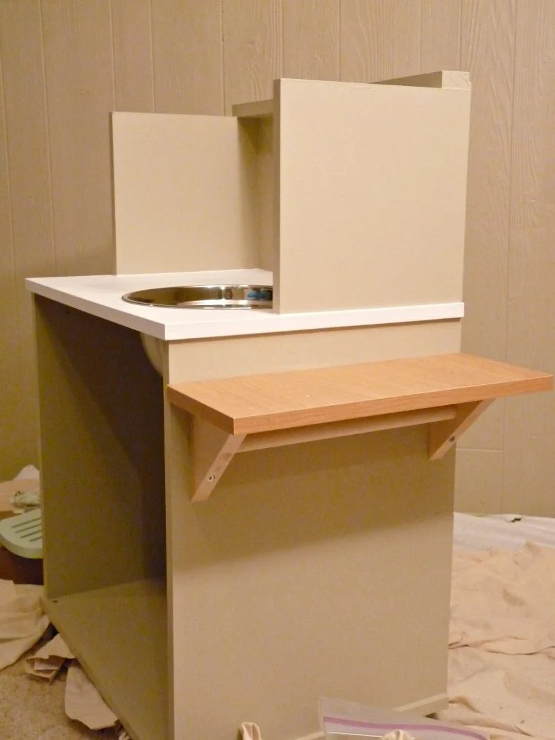 Play Kitchen From Microwave Stand (2)