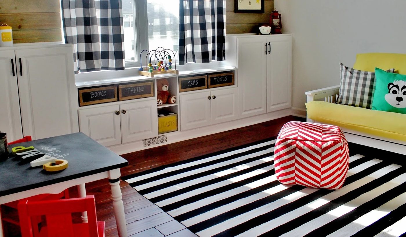 Playroom Makeover with Built-In Cabinet walkthrough by Delightfully Noted featured on Bekob