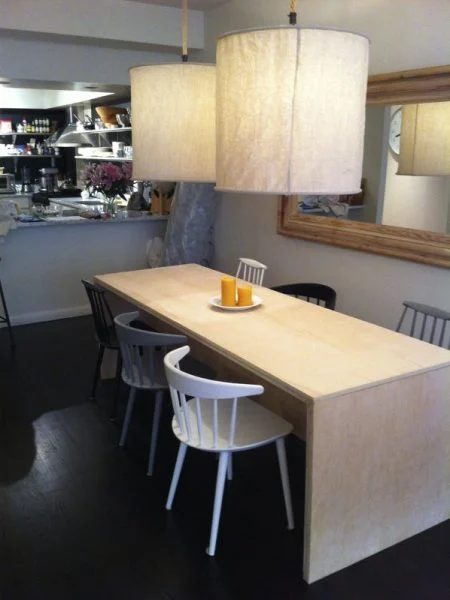 Long Rectangular Plywood Dining Table