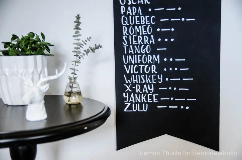 Handmade Modern Alphabet and Morse Wall Pennant