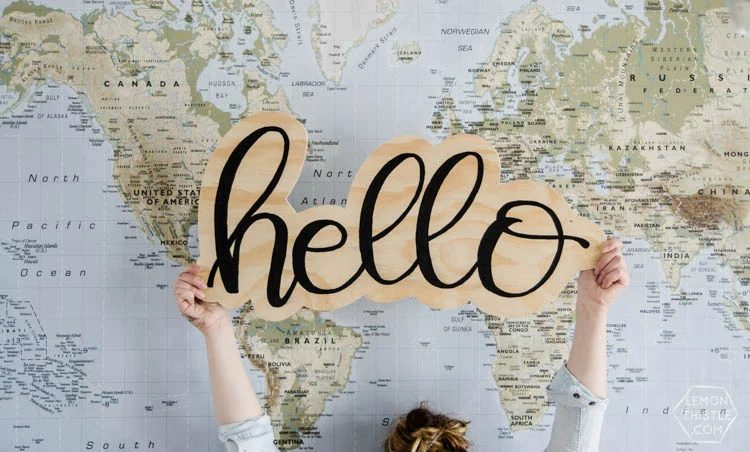 Hello Plywood Sign 1703285