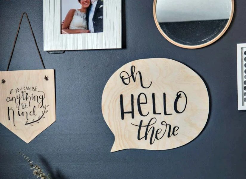 Oh, Hello There! Handmade Speech Bubble Sign